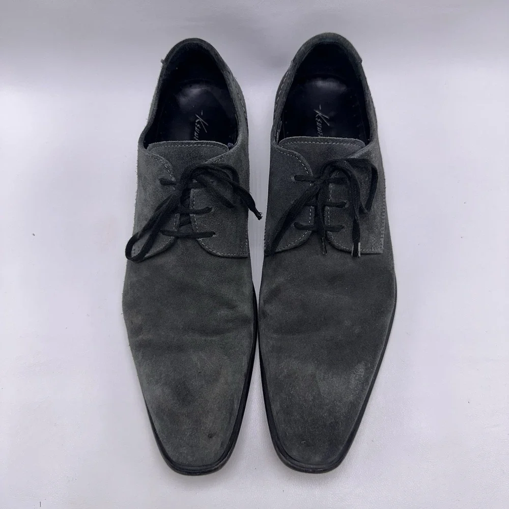 Vtg Kenneth Cole New York Made in Italy Men's‎ 9 Grey Suede Oxford Derby Shoes